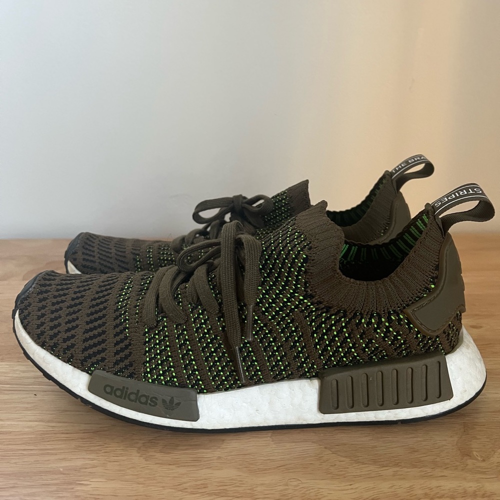 Size 10 - Adidas NMD R1 STLT Primeknit Trace Olive 2018